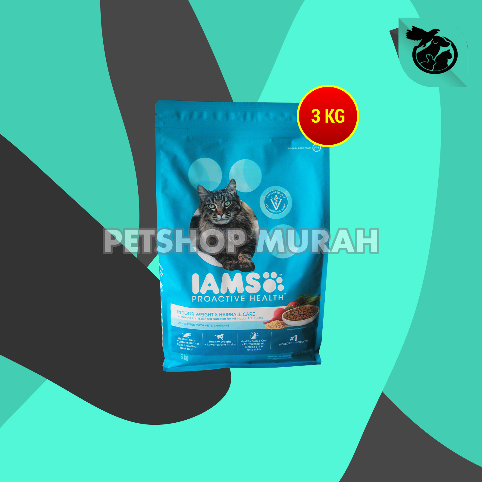 Makanan Kering Kucing IAMS Dry Cat Food Adult Proactive Health 3 KG - Image 2