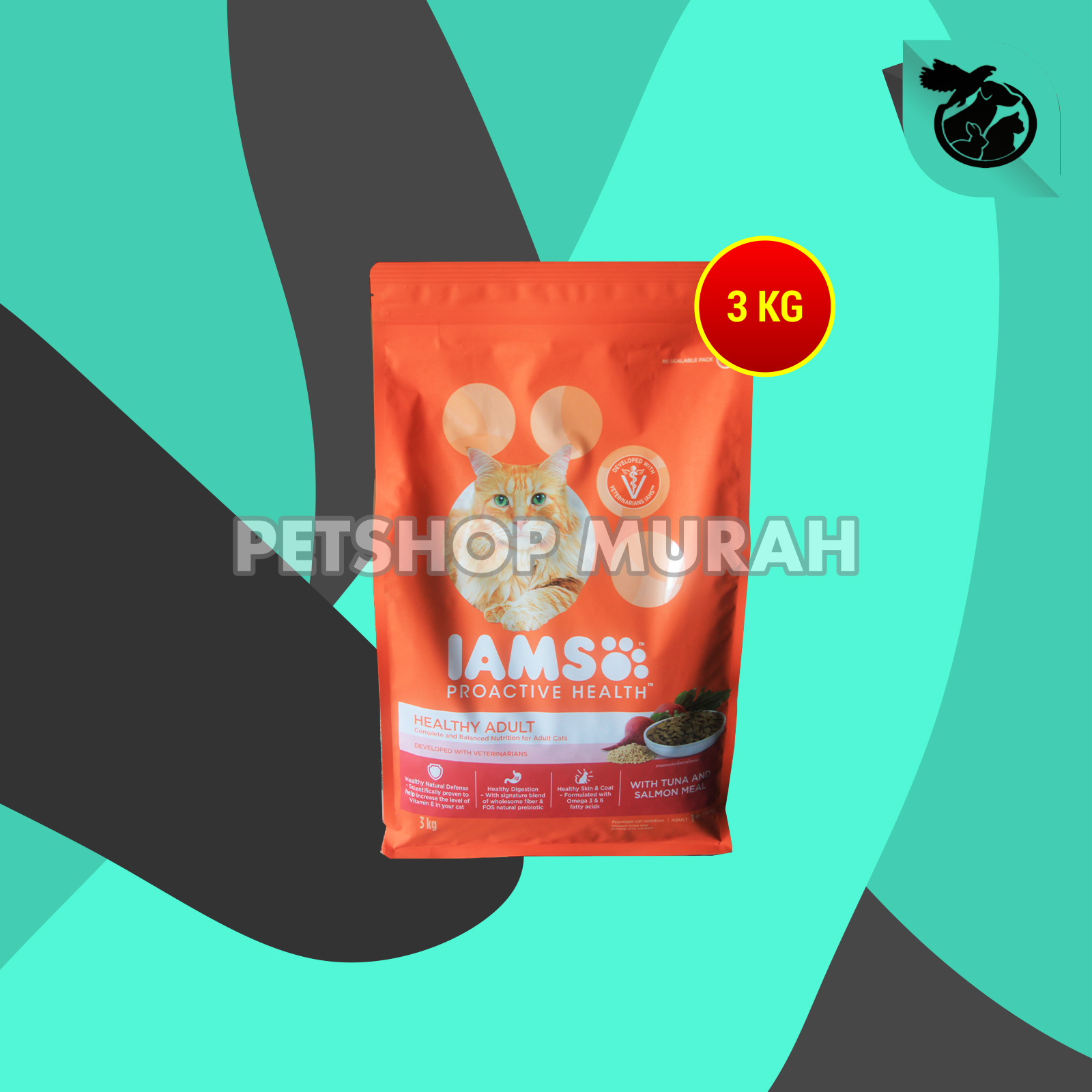 Makanan Kering Kucing IAMS Dry Cat Food Adult Proactive Health 3 KG - Image 4