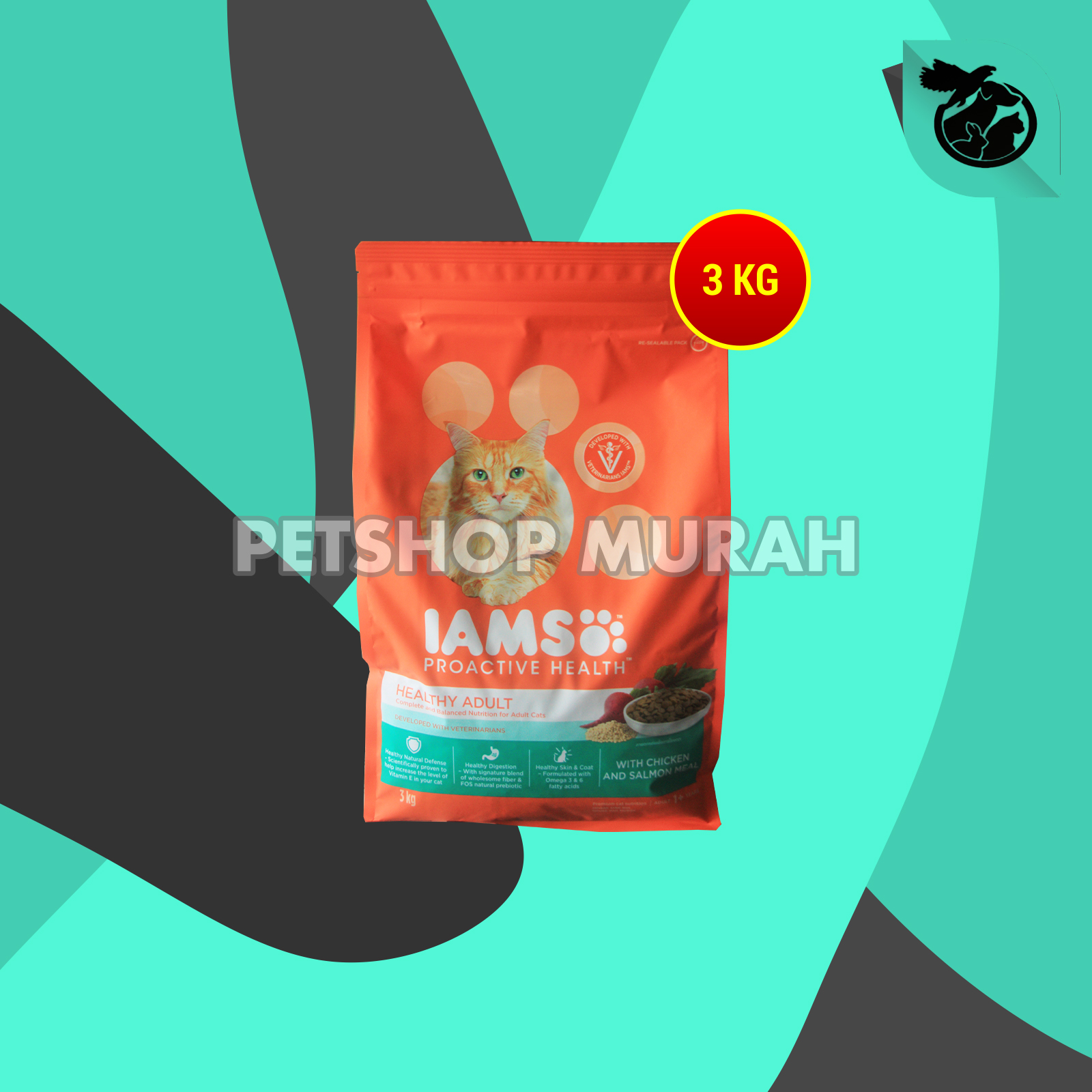 Makanan Kering Kucing IAMS Dry Cat Food Adult Proactive Health 3 KG - Image 5