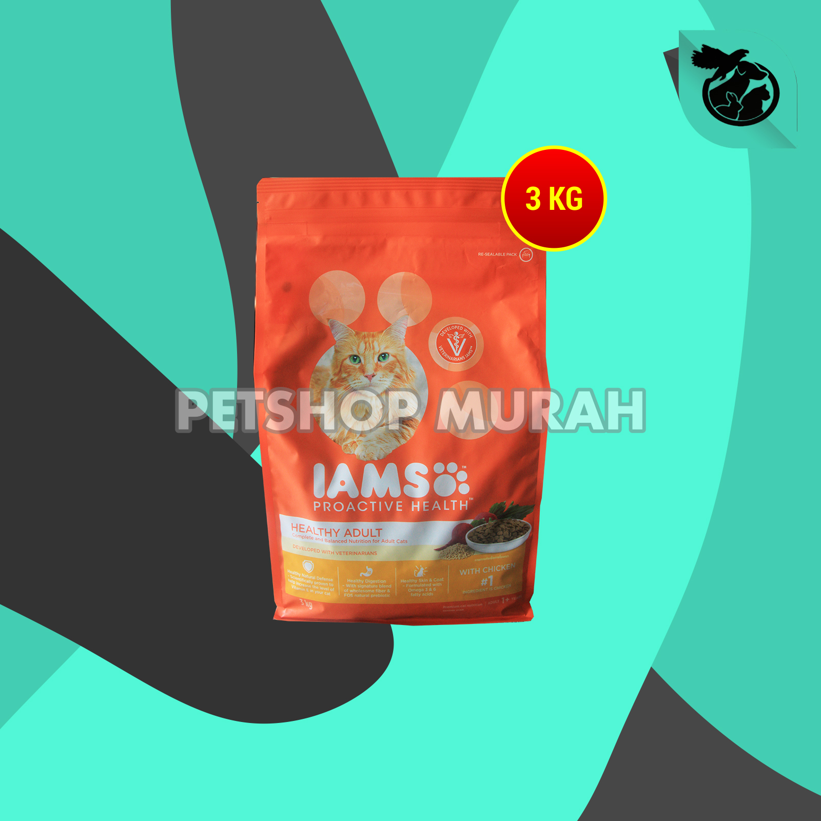 Makanan Kering Kucing IAMS Dry Cat Food Adult Proactive Health 3 KG