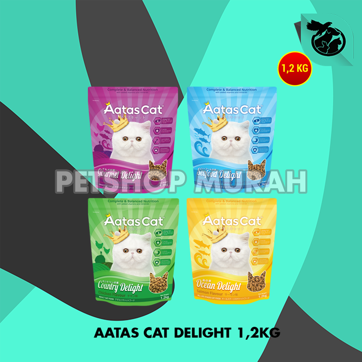 Makanan Kucing Dewasa Aatas Cat Adult Food 1.2 Kg