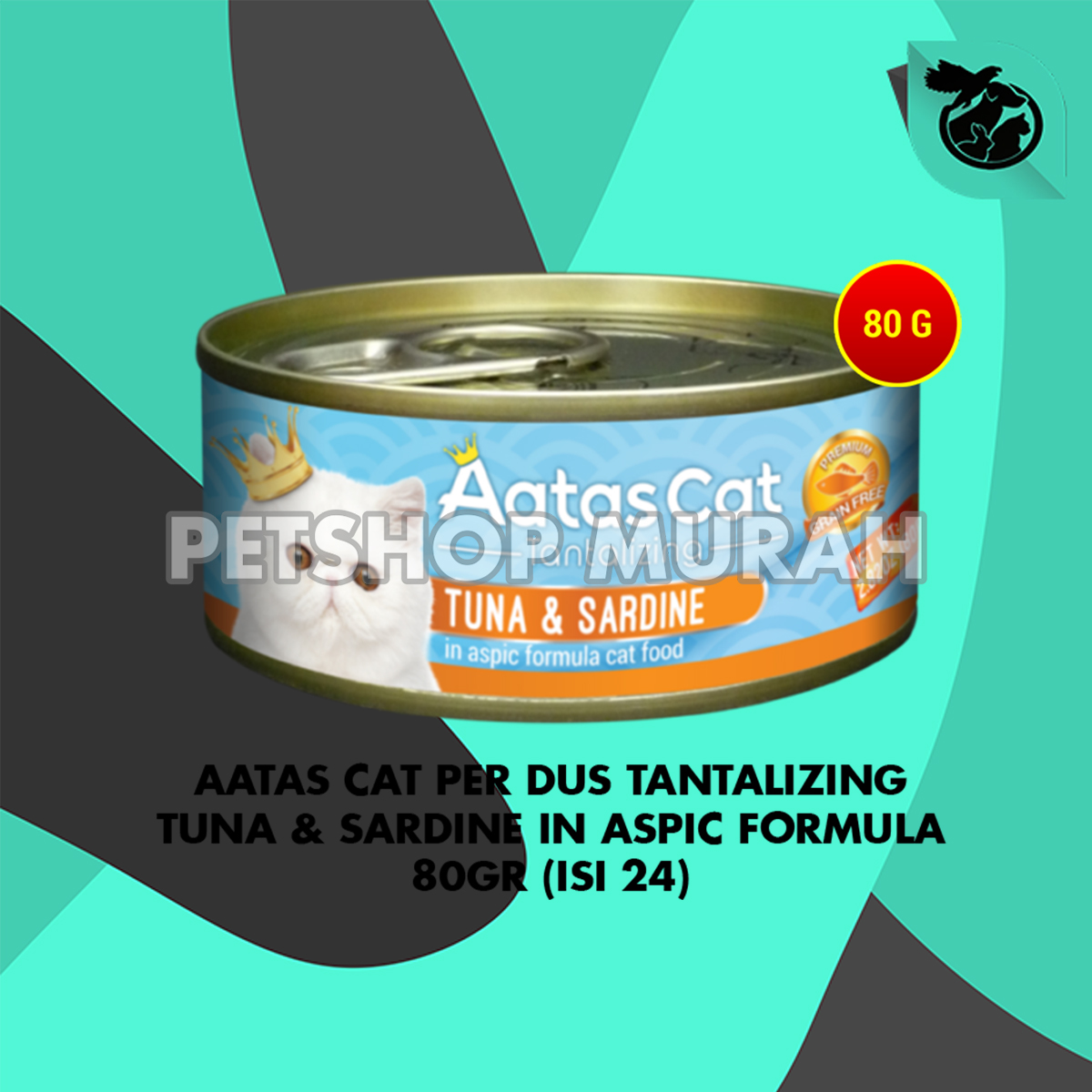 Makanan Kucing Kaleng Aatas Cat Food Can Grosir Dus Isi 24 Pcs 80 Gram - Image 3