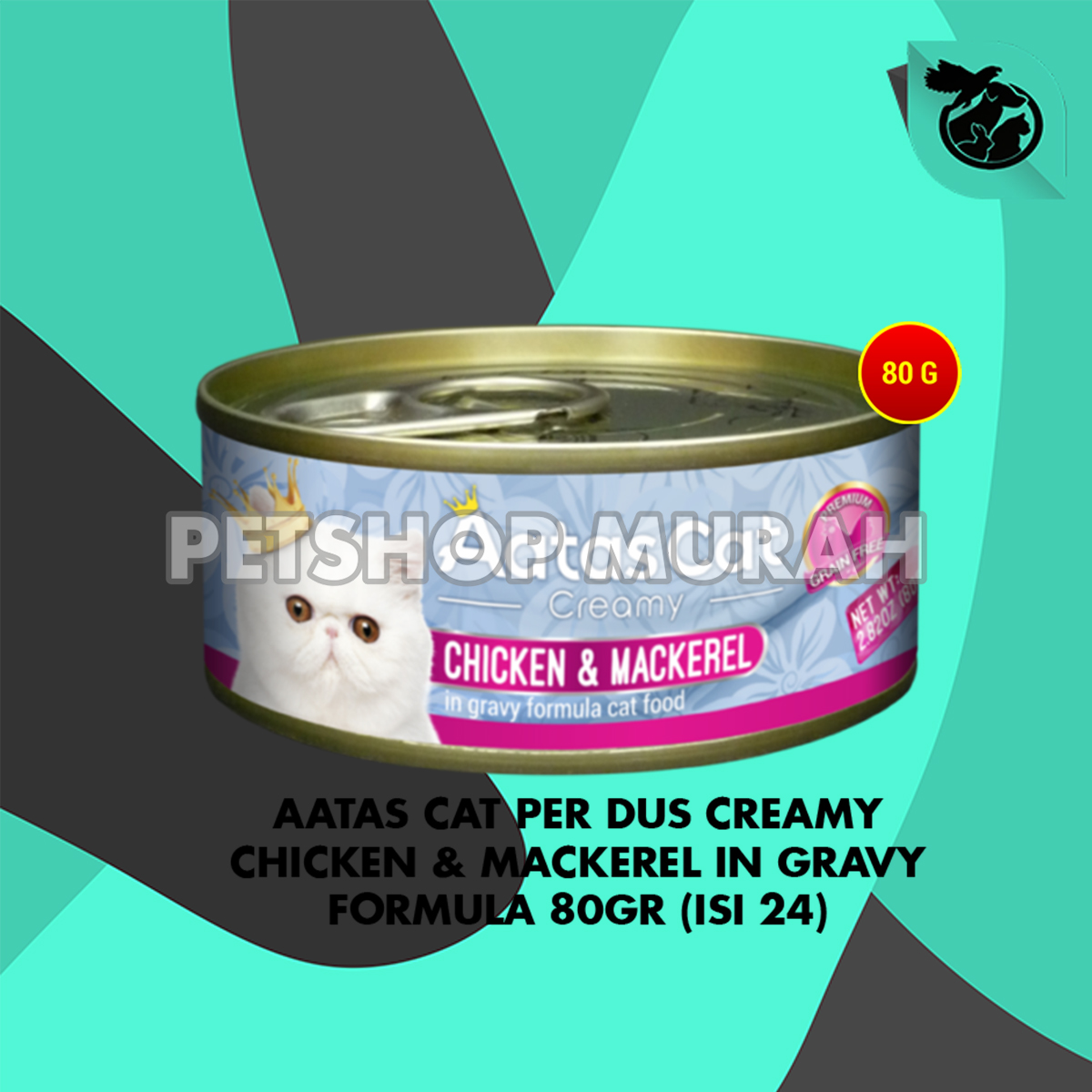 Makanan Kucing Kaleng Aatas Cat Food Can Grosir Dus Isi 24 Pcs 80 Gram - Image 9