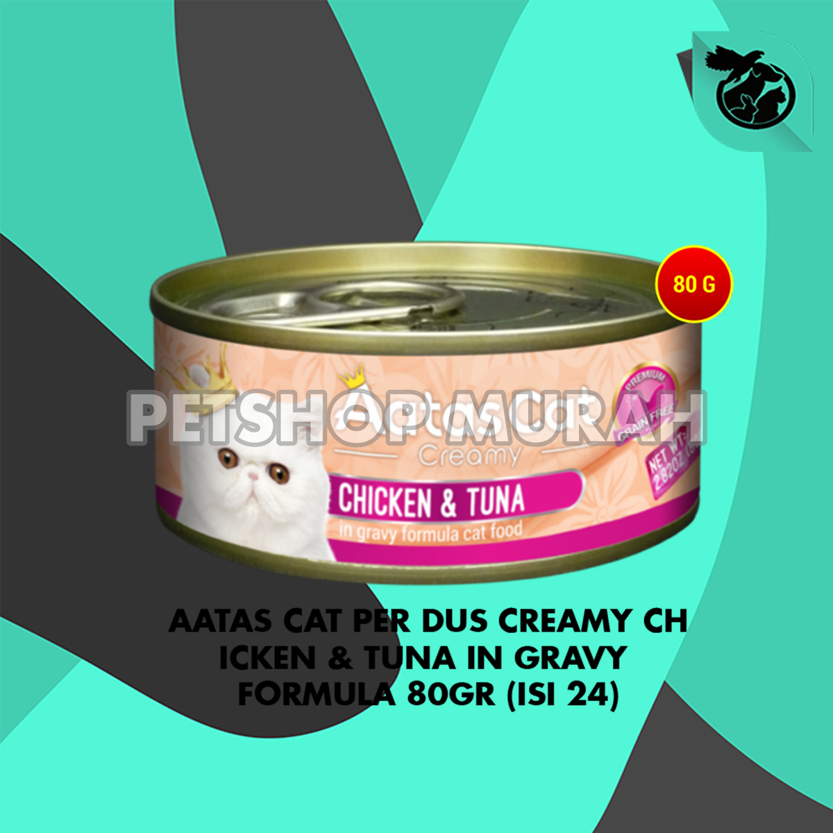 Makanan Kucing Kaleng Aatas Cat Food Can Grosir Dus Isi 24 Pcs 80 Gram - Image 5