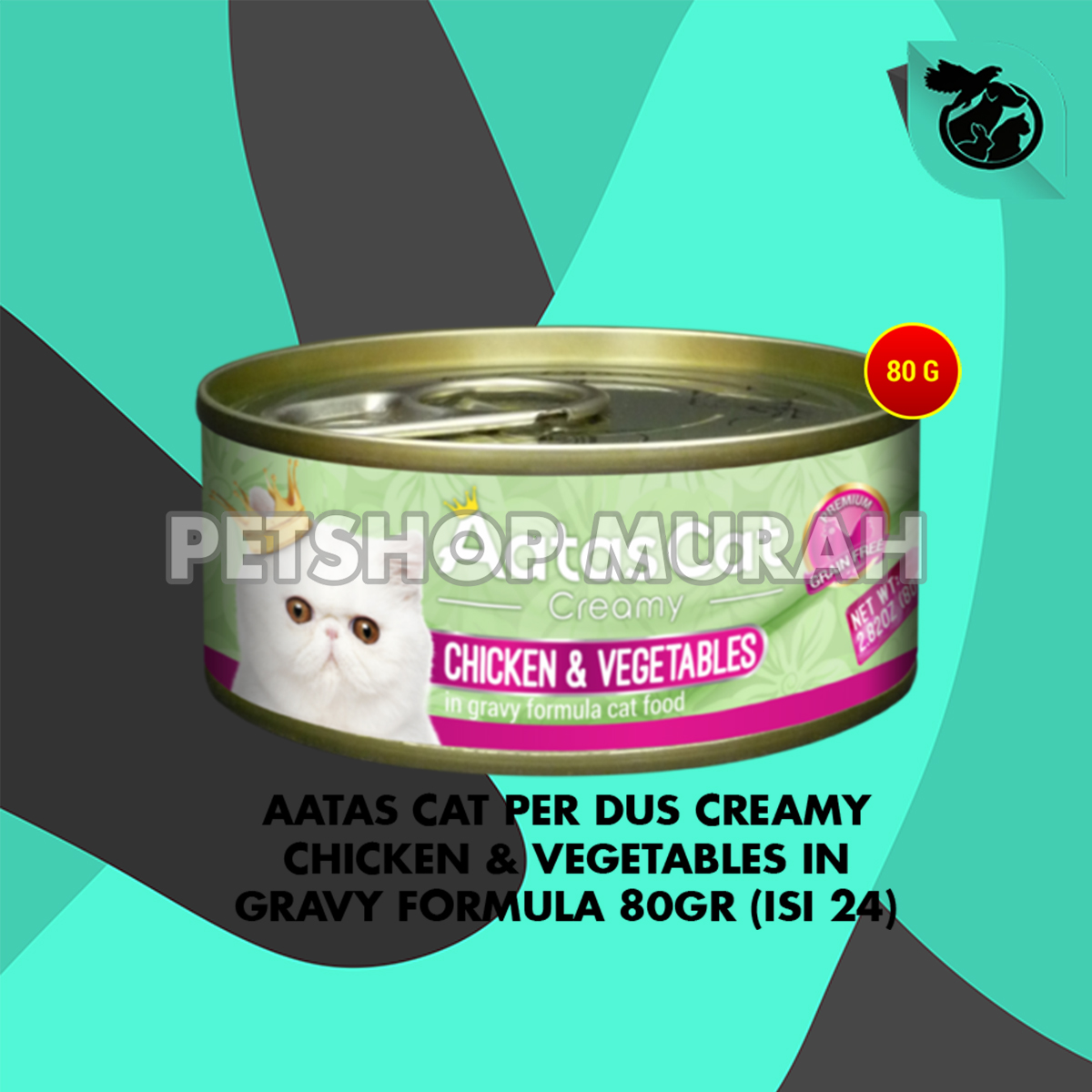 Makanan Kucing Kaleng Aatas Cat Food Can Grosir Dus Isi 24 Pcs 80 Gram - Image 4