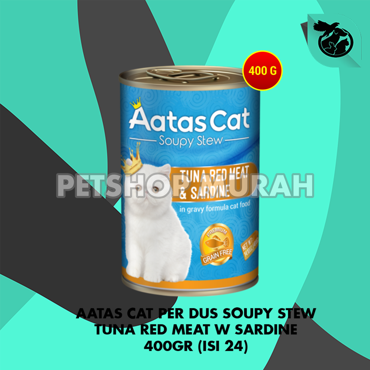 Makanan Kucing Aatas Cat Food Kaleng Can Grosir Dus Isi 24 Pcs 400 gram - Image 3
