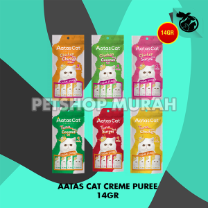 Snack Kucing Aatas Cat Creme Puree Creamy Treats Liquid 14 Gram