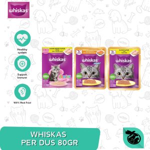 Makanan Basah Kucing Whiskas Sachet Pouch Grosir Dus isi 24 PCS 85 Gram