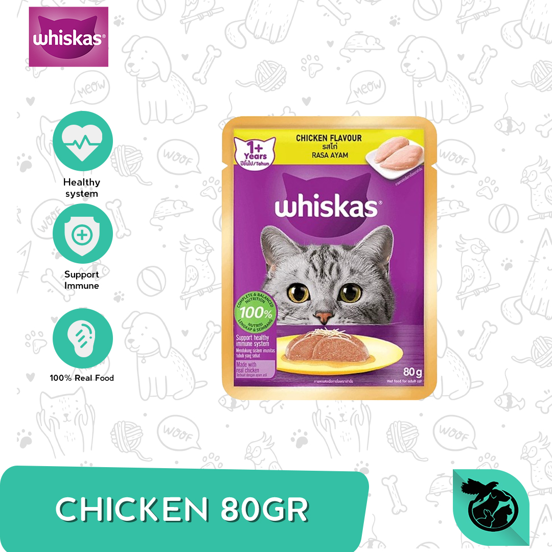 Whiskas Pouch Adult & Junior Kitten Wet Cat Food All Variants 80gr - Image 2