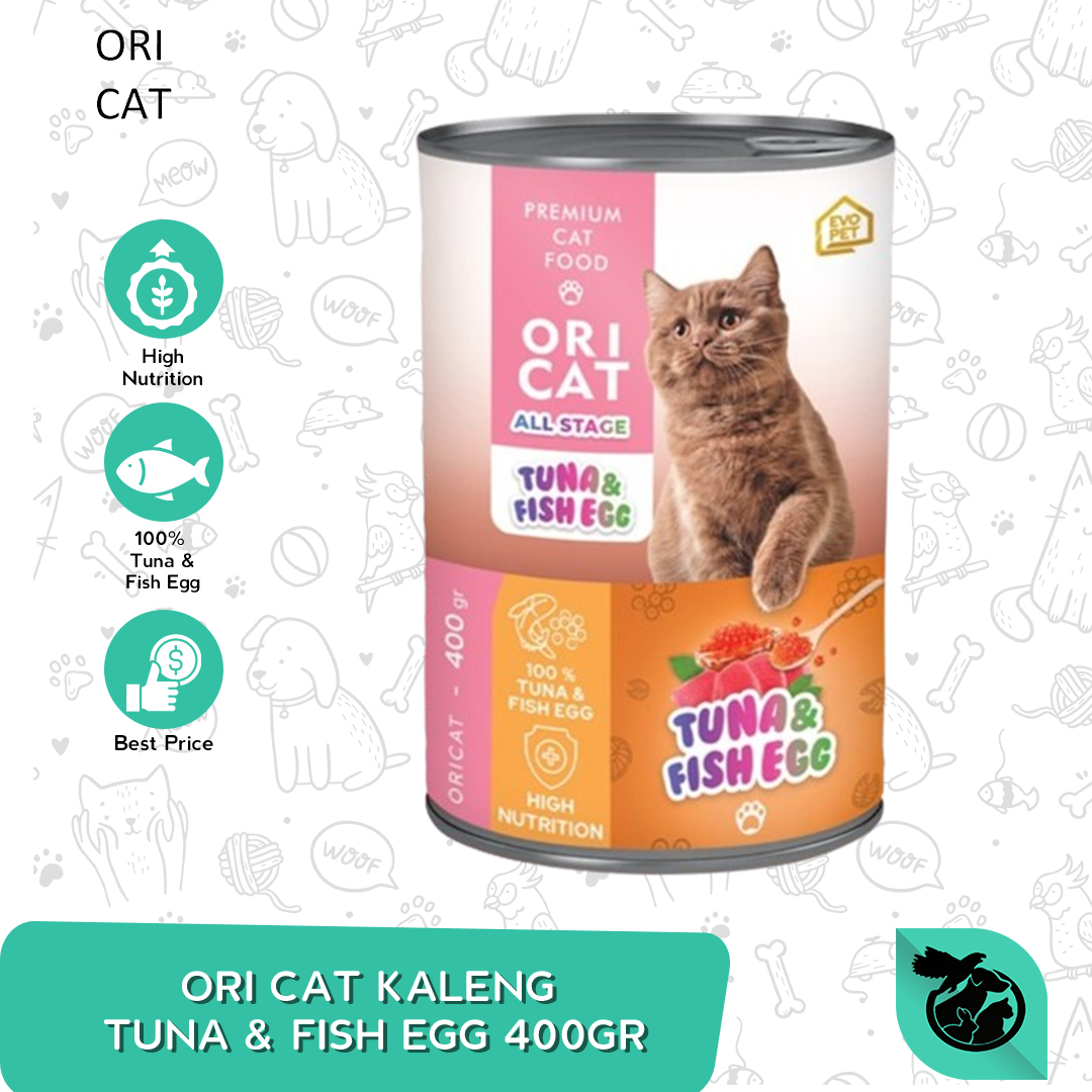 Makanan Kucing Basah Ori Cat Kaleng Wet Food 400 Gram-TUNAFISHEGG
