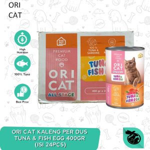 Makanan Kucing Basah Ori Cat Kaleng Wet Food Grosir Dus 24 PCS 400GR - TUNAFISHEGG