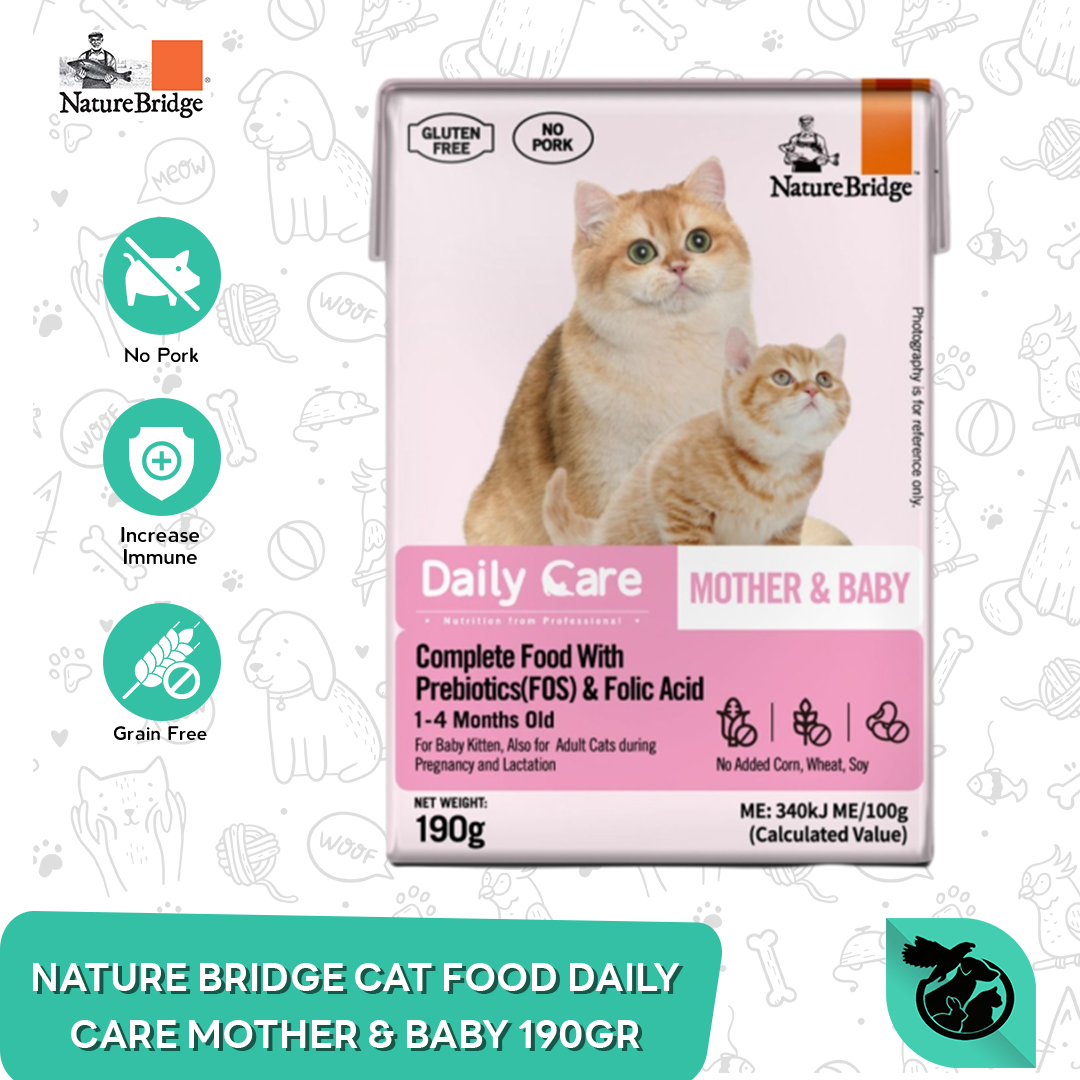 Makanan Kucing Nature Bridge Daily Care Mother Baby Cat Food 190 Gram