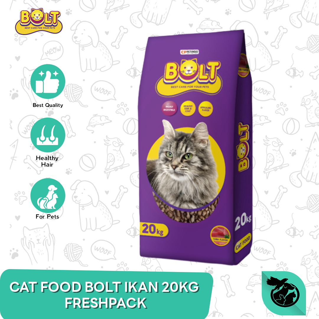 Bolt Ikan Adult Dry Cat Food Makanan Kucing Dewasa 20kg (Isi Fresh Pack 800gr x 25)