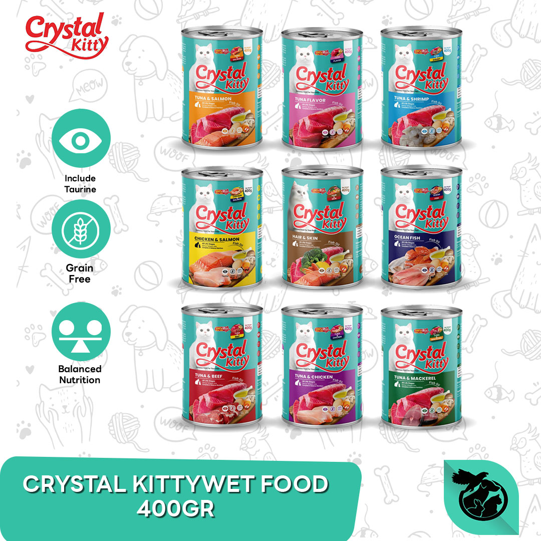 Makanan Kucing Crystal Kitty Cat Wet Food Kaleng Can 400 Gram