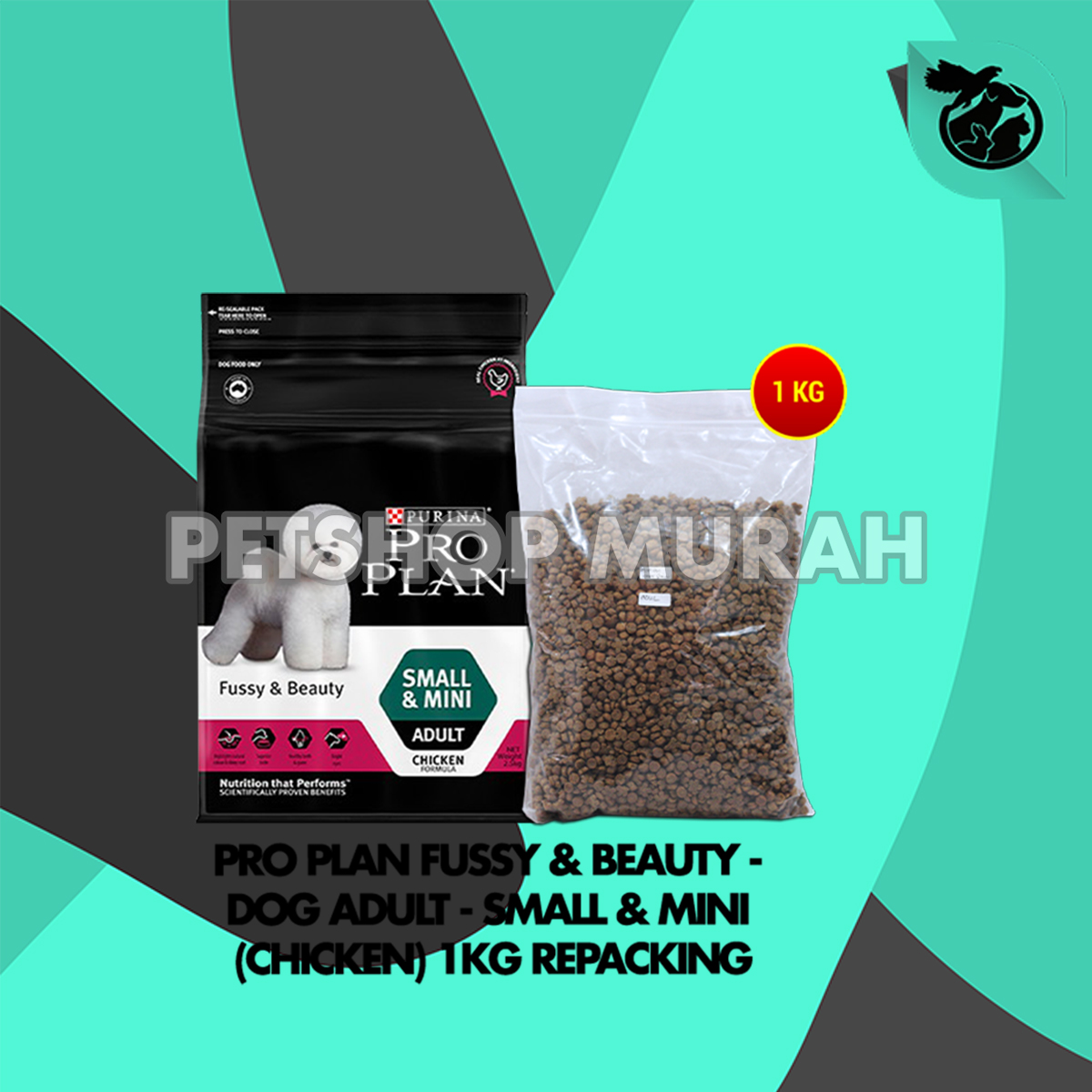 Makanan Anjing Pro Plan Dog Fussy & Beauty Adult Small Mini Repacking