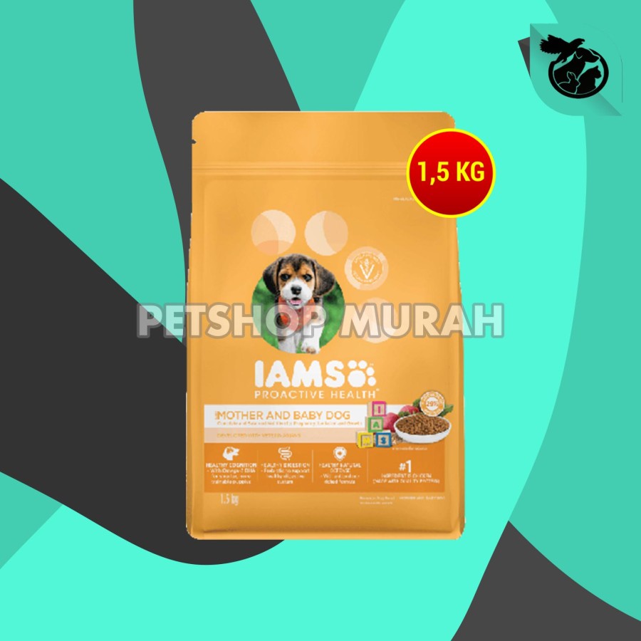 Iams Mother And Baby Dog Food Makanan Anak Induk Anjing puppy 1.5 KG