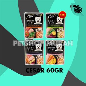 Makanan Anjing Basah Cesar Dog Wet Food Pouch 60 Gram