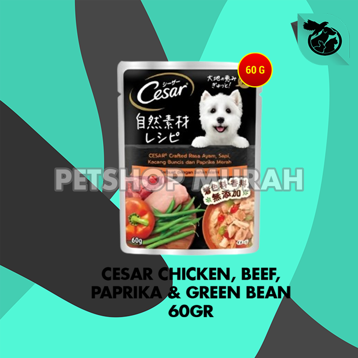 Makanan Anjing Basah Cesar Dog Wet Food Pouch 60 Gram - Image 3