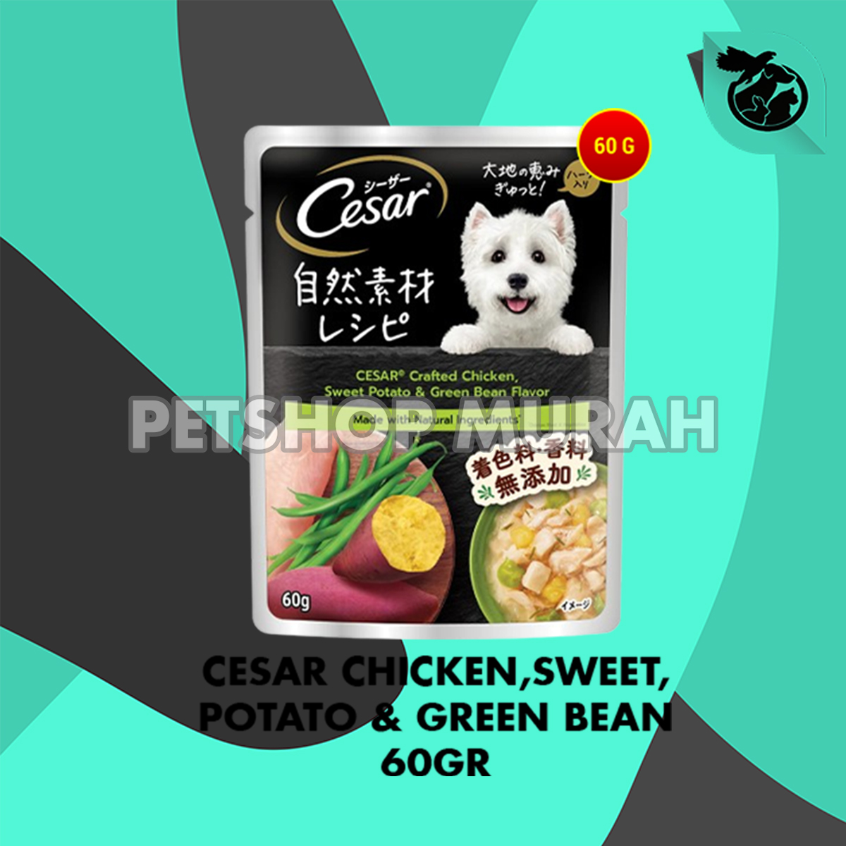 Makanan Anjing Basah Cesar Dog Wet Food Pouch 60 Gram - Image 4