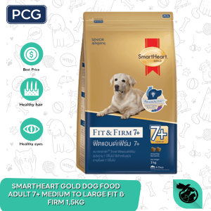 Makanan Anjing Smartheart Gold Adult 7+ Medium To Large Fit&Firm 1,5KG