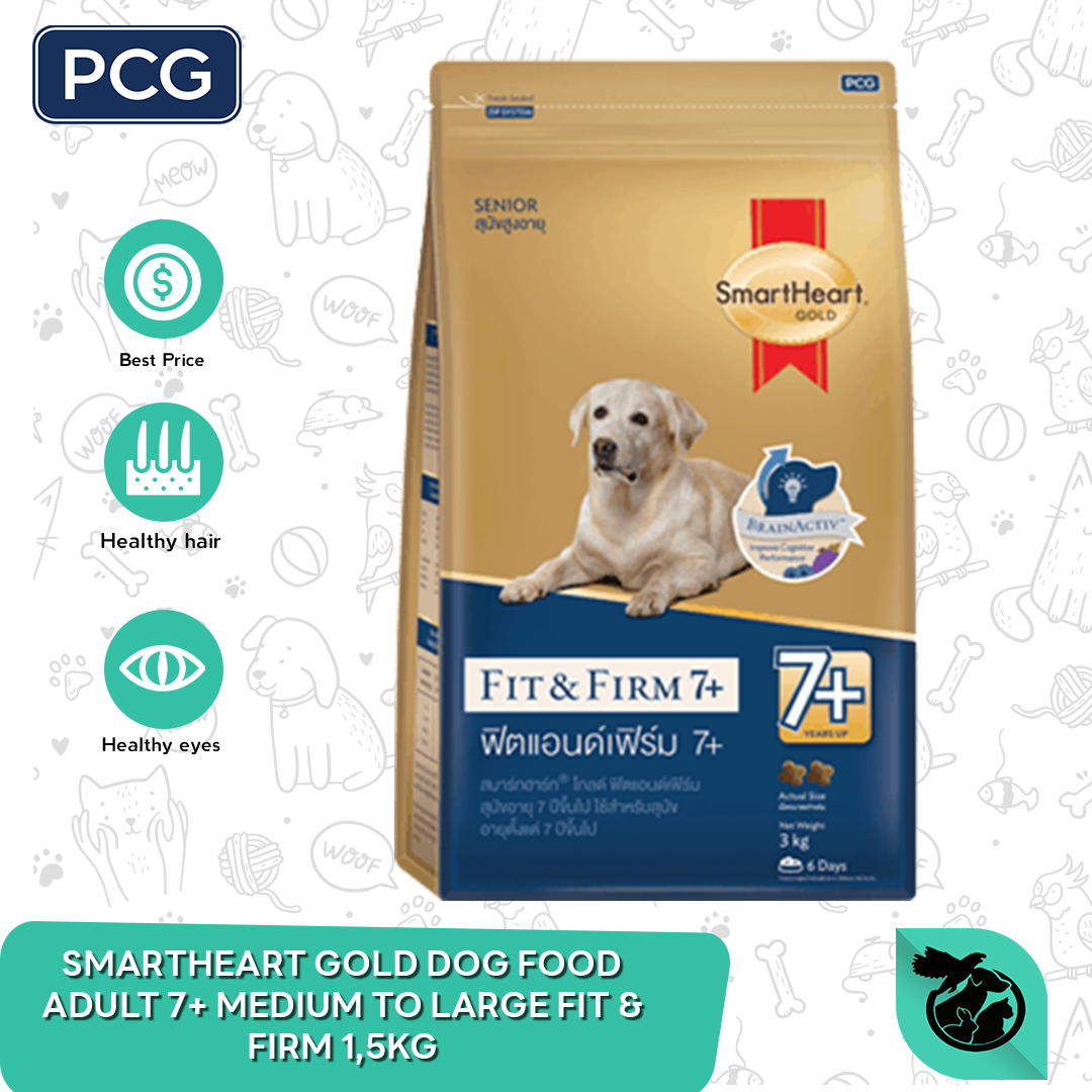 Makanan Anjing Smartheart Gold Adult 7+ Medium To Large Fit&Firm 1,5KG