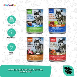 Animal&Co Gourment Wet Dog Food Can Makanan Anjing 400 Gram