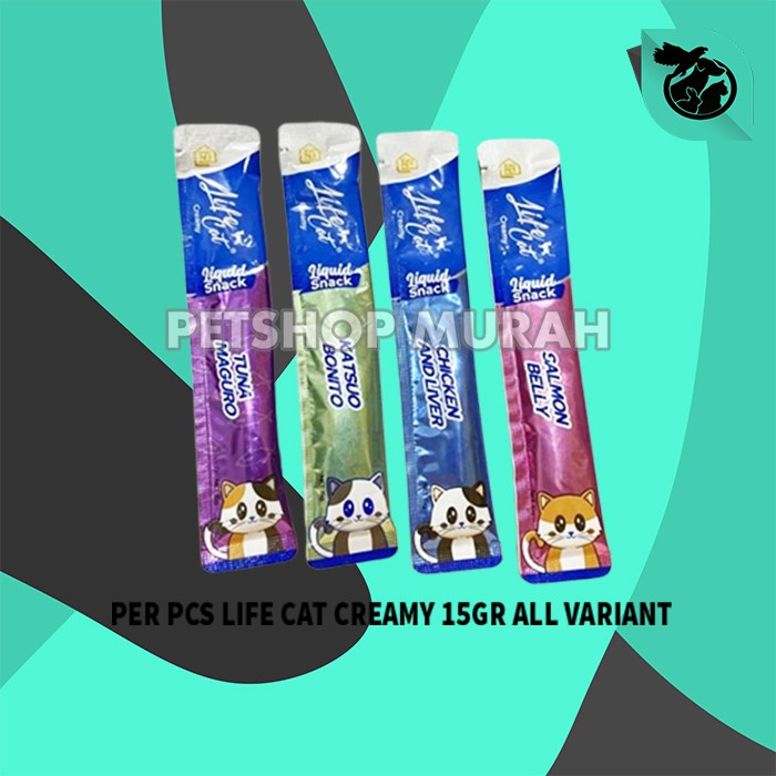 Life Cat Creamy Treats Wet Cat Food Snack Kucing 15gr Satuan