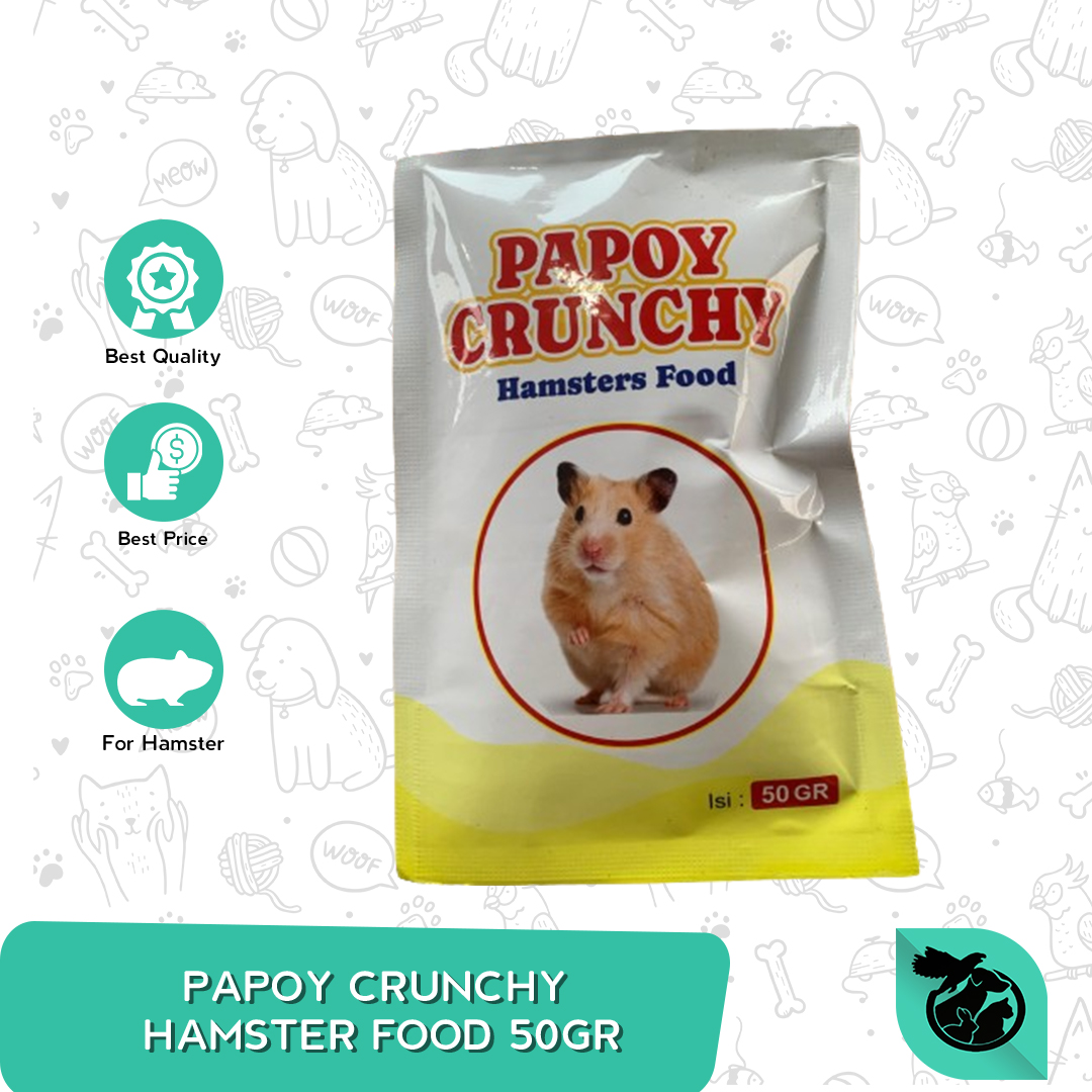 Makanan Hamster Papoy Crunchy Snack 50 Gram