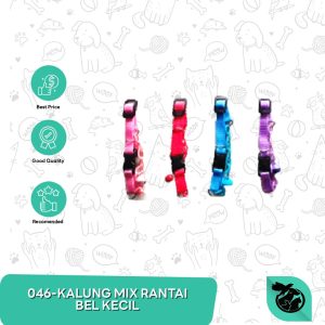 Kalung Kucing Anjing Motif Kuncian Bel Besar Bola Kerincingan