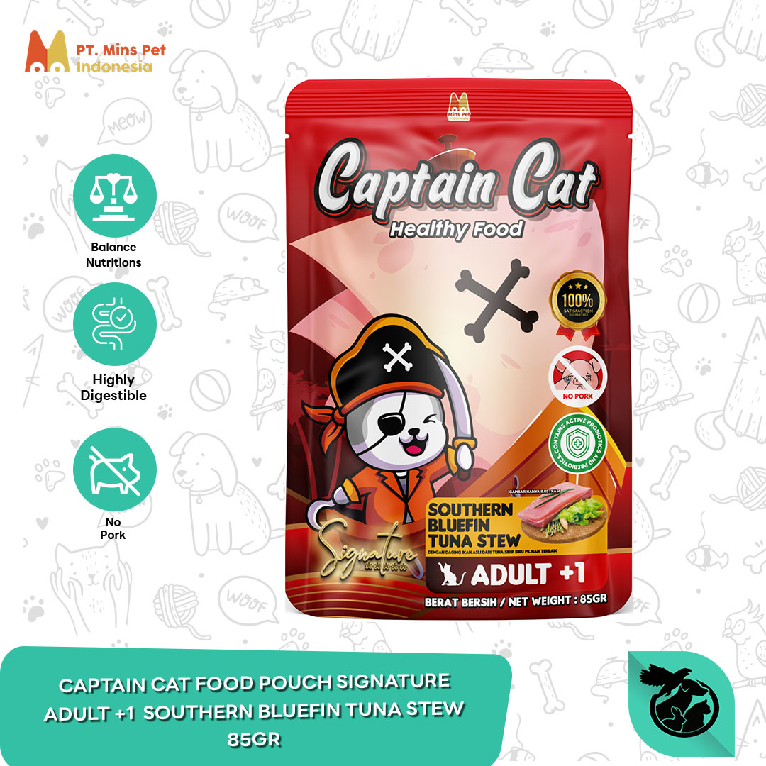 Makanan Basah Kucing Captain Pouch 85 Gram
