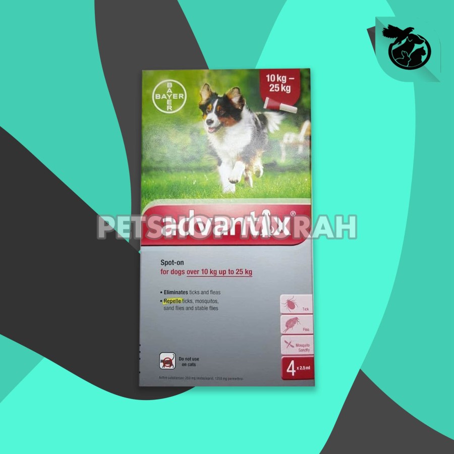 Advantix Dog 10 Kg Up To 25 Kg Obat Kutu Tetes Caplak Anjing Kecil