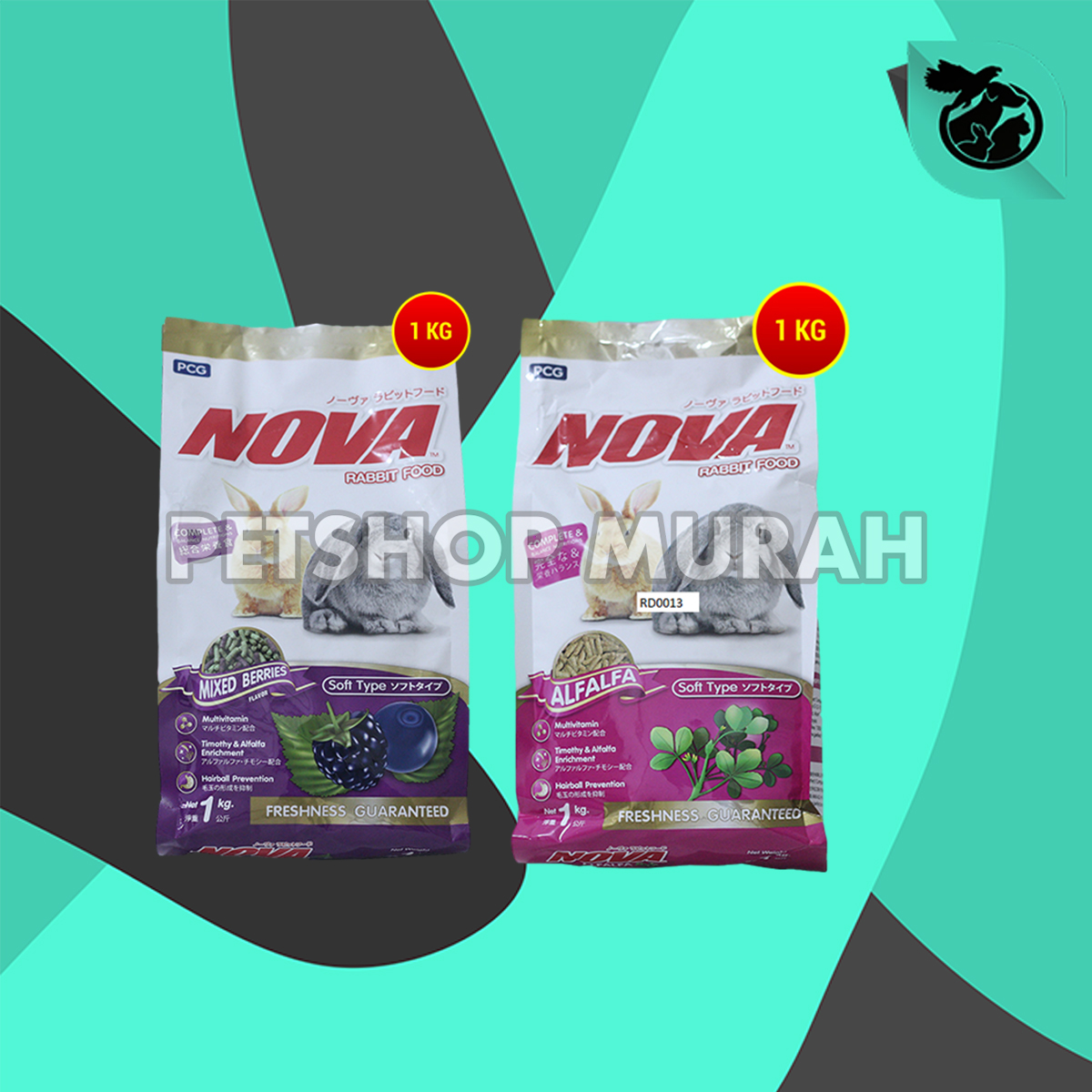 Makanan kelinci Nova rabbit food pakan pelet marmut murah 1 kg