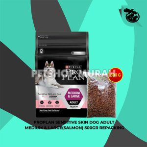 Makanan Anjing Dewasa Pro Plan Sensitive Skin Coat Medium Large Salmon